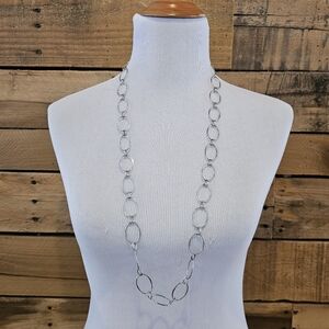 RLM Studio (Robert Lee Morris) Sterling Silver Hammered Oval Link Necklace